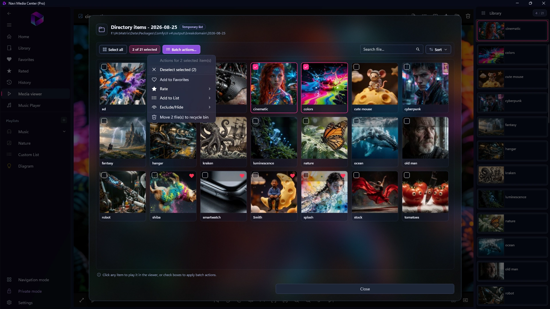 High-Density Folder Grid & Batch Actions